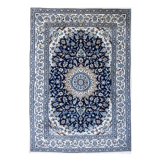 Hand-Knotted Nain Kashmari Rug in Silk For Sale