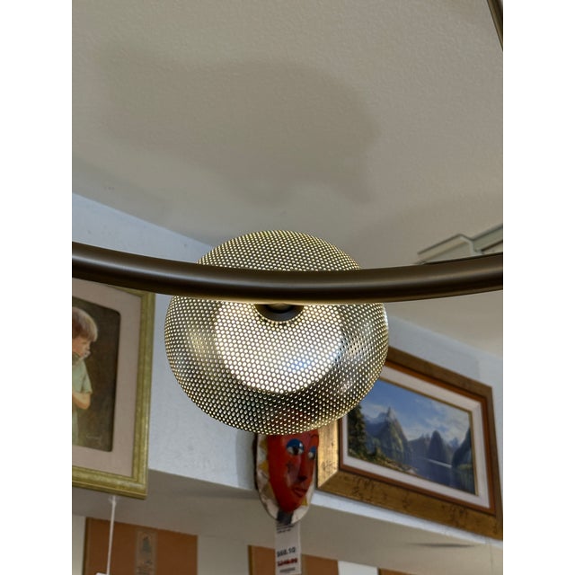 West Elm Bezel Linear Chandelier Champagne Bronze For Sale - Image 16 of 16