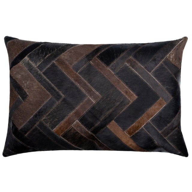 Farmhouse Canvello Set of 2 Genuine Cowhide Leather Decorative Throw Pillows With Feather Down Insert Included For Sale - Image 3 of 8