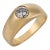 Vintage Diamond 14k Yellow Gold Bezel Engagement Ring, Size 8.5 For Sale