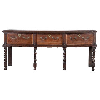 English Vernacular Oak Dresser Base, 1750s For Sale