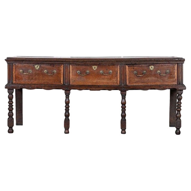 English Vernacular Oak Dresser Base, 1750s For Sale