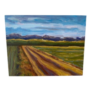 Contemporary Landscape Oil Painting: "Fields at Upper Shirley" For Sale