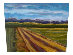Contemporary Landscape Oil Painting: "Fields at Upper Shirley"