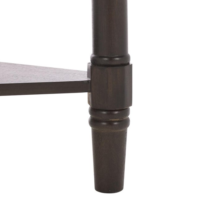 Wood Gomez 1 Drawer 1 Shelf Corner Table in Dark Chocolate For Sale - Image 7 of 10