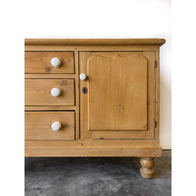 Wood Antique 19th Century English Pine Victorian Dresser For Sale - Image 7 of 12