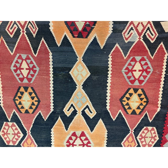 4ft 8in × 13ft 4in Simonian Turkish Kilim Area Rug For Sale - Image 10 of 12