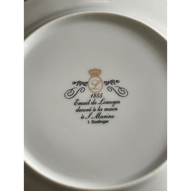 Godinger 1970s 4 Godinger Limoges Email Delinger Plates Palm Trees in Box Tropical For Sale - Image 4 of 6