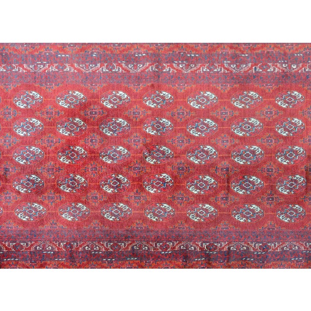 Mid-Century Modern Vintage Afghani Turkoman Rug For Sale - Image 3 of 13