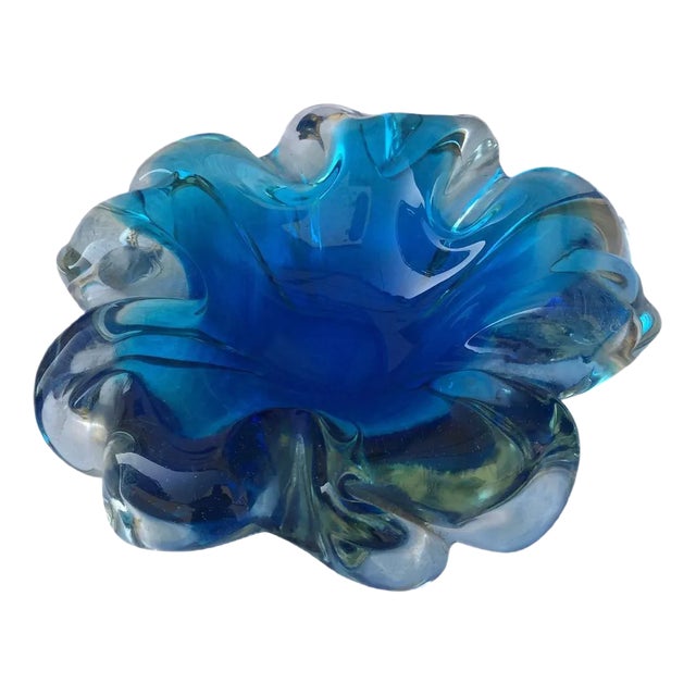 Mid-Century Modern Murano Sommerso Glass Ashtray by Seguso Murano, Italy, 1970 For Sale