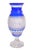 Blue Mid Century Charles X Style Diamond Cut Crystal Glass Cobalt Blue Vase For Sale - Image 8 of 8