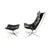 Vatne Møbler Set of Vintage Chrome and Leather Falcon Chair and Ottoman by Sigurd Ressel for Vatne Møbler, 1960s, Set of 2 For Sale - Image 4 of 14