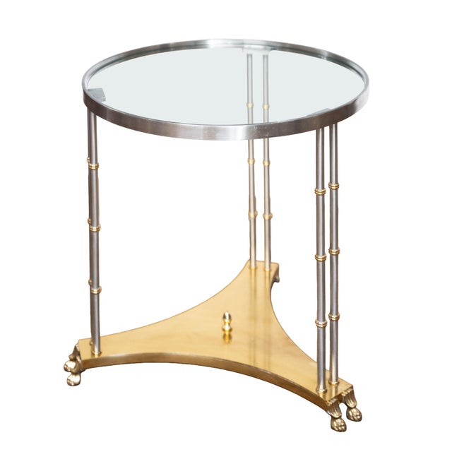 A handsome large Modern round occasional or side table (or gueridon style cocktail table) by the celebrated French design...