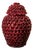 Spanish Floral Sicilian Ceramic Vase in Bright Burgundy Tone by Murano, 1980s For Sale
