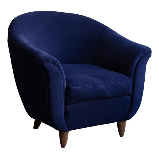 Italian Art Deco Armchair in Fabric For Sale