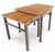 Set of Trapezoid Walnut Mid Century Modern Nesting Stacking End Side Tables MINT For Sale - Image 13 of 14