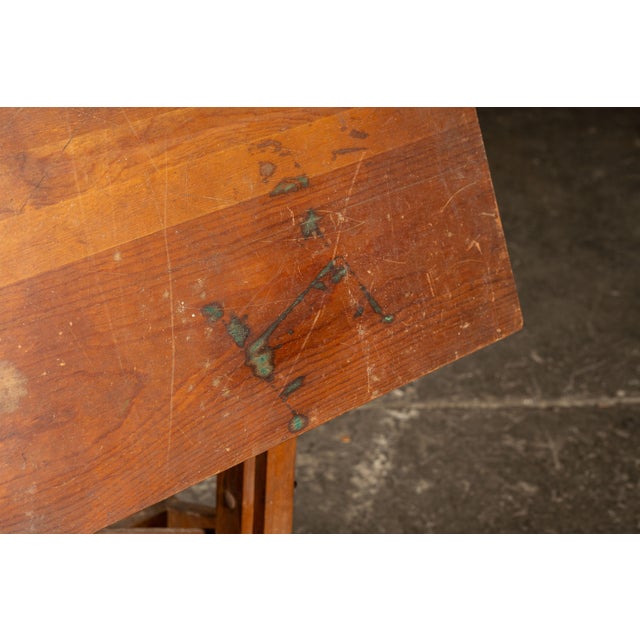 Small Antique Adjustable Wooden Drafting Table For Sale - Image 13 of 13