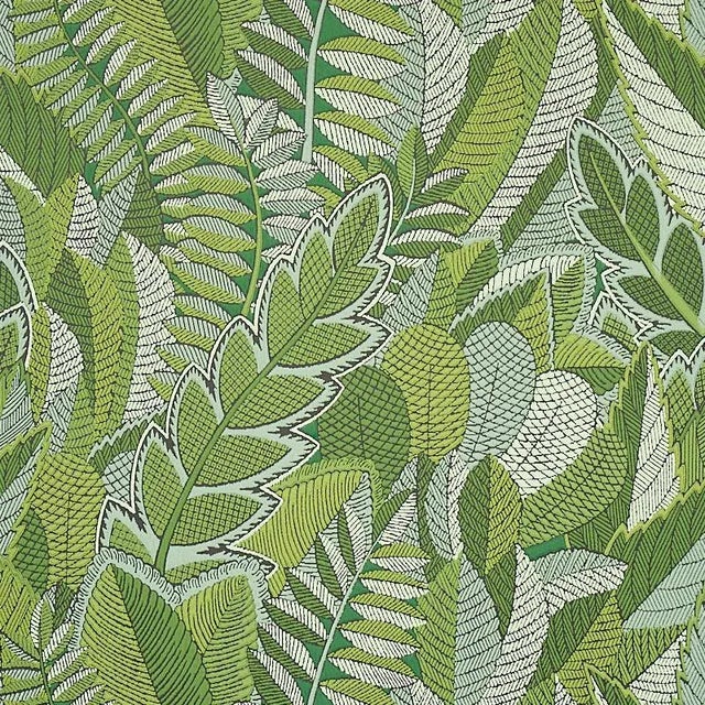 Schumacher Sample - Schumacher Japura Forest Wallpaper in Green For Sale - Image 4 of 4