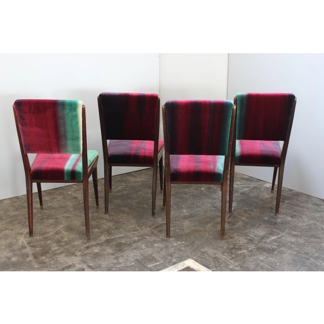 1950s Mid-Century Velvet Dining Chairs, 1950s, Set of 4 For Sale - Image 5 of 7