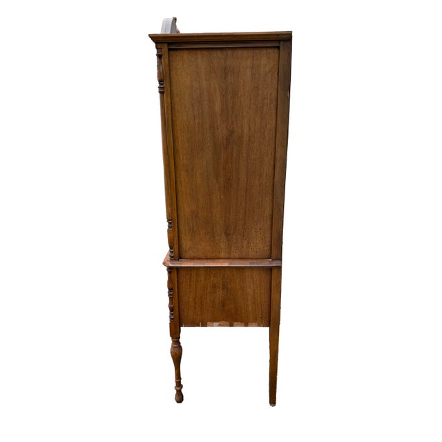 French Country 1920s Antique Mahogany Highboy For Sale - Image 3 of 10