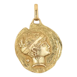 Vintage 1970s Tiffany & Co Bust of Caesar 18k Yellow Gold Medallion Pendant