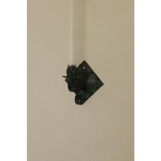 Vintage Swedish Verdigris Sconces in Metal, Set of 2 For Sale - Image 16 of 18