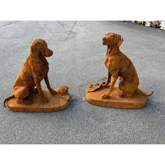 Monumental Cast Iron Hunting Hounds After Henri Alfred Jacquemart, Set of 2 For Sale - Image 14 of 15