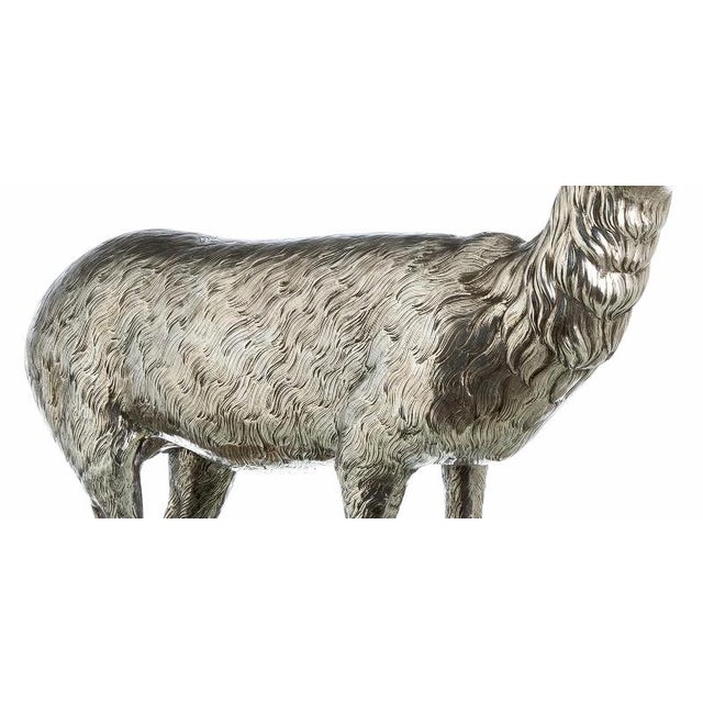 Large Silver Deer Sculpture, 20th Century For Sale - Image 3 of 6