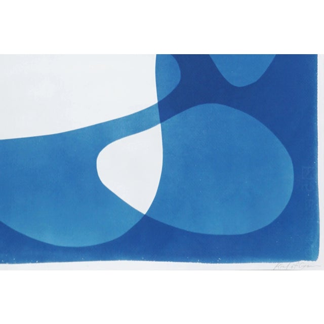 Mid-Century Modern 2025, Mid Century Modern Shapes, Unique Handmade Cyanotype Print on Watercolor Paper by Kind of Cyan For Sale - Image 3 of 8
