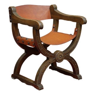 Antique Dagobert Armchair in Oak For Sale