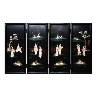C. 1920-1940s Chinoiserie Inlaid Coromandel Screen For Sale