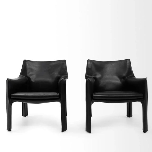 Set of Cab 414 Armchairs by Mario Bellini for Cassina, 1980s, in Very Good conditions. Designed 1970 to 1979 This piece...