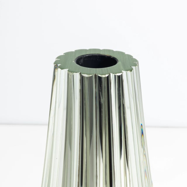 Glass Hand Blown Murano Vase Massiccio in Clear Mirror For Sale - Image 7 of 10