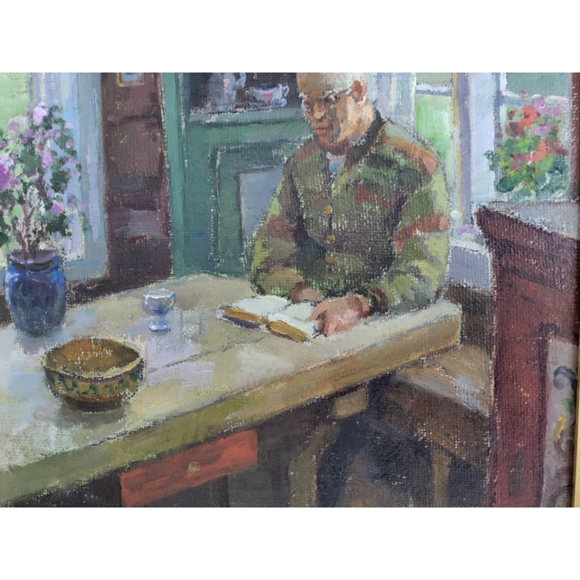 Original Mid Century Norwegian Interior Oil Painting by Karl Vilhelm Anstensen 1978 For Sale In Orlando - Image 6 of 18