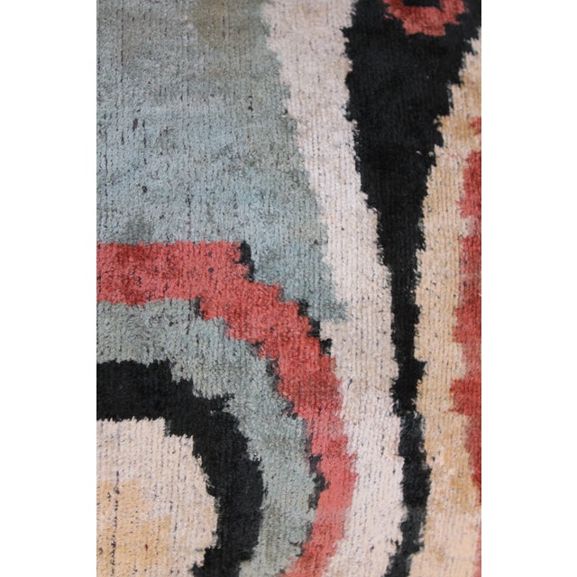 Textile Contemporary Velvet Ikat Bohemian Throw Pillow For Sale - Image 7 of 11