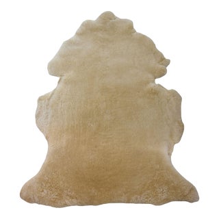 Large New Zealand Plush Tanned Sheepskin Shearling Lambswool Rug Pelt For Sale