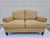 Ethan Allen Tan Rolled Arm Down Filled Loveseat For Sale - Image 9 of 17