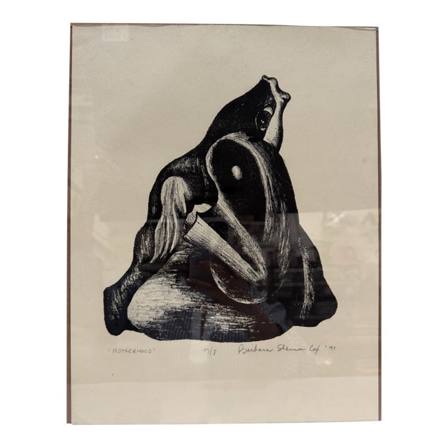 Signed Artist Proof "The Recluse" Barbara Shannon Ap 1968 Framed Print 14x16 For Sale