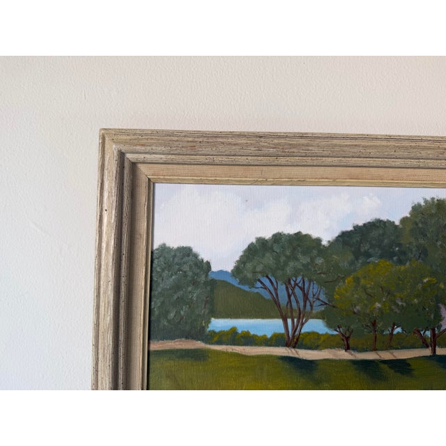 1980s Vintage Impressionist Landscape Oil on Canvas Painting, Wood Framed For Sale In Miami - Image 6 of 12