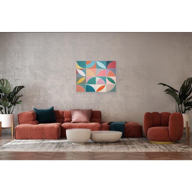 Forest Green 2026, Color Field Painting, Modern Bauhaus Tiles, Green Forest, Savannah Spring, Acrylic Paint on Canvas by Natalia Roman For Sale - Image 8 of 8