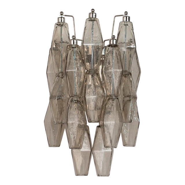 Wall Sconce in Smoky Poliedri Murano Glass, Italy, 1990s For Sale