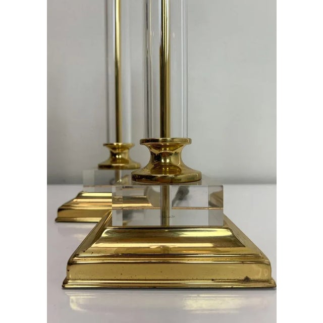 Brass and Acrylic Table Lamps from GKS Leuchten, 1970s, Set of 2 For Sale - Image 10 of 12
