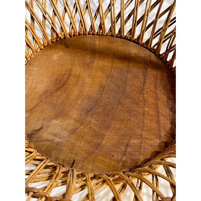 Vintage French Handwoven Star Shape Rattan Basket With Handle – Folk Art Decorative Bowl For Sale - Image 10 of 11