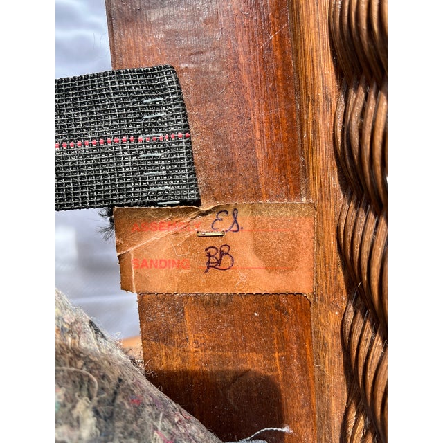 Vintage Mid-Century Bielecky Brothers, Rattan, and Wicker Wingback Lounge Chair For Sale In Orlando - Image 6 of 15