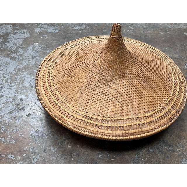 Handwoven Wicker Lidded Basket, Vintage For Sale In San Francisco - Image 6 of 12