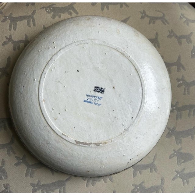 Vintage Japanese Highmount Floral Rose Print Highmount Paper Mache Serving Bowl For Sale - Image 4 of 4