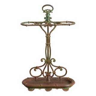 Antique Victorian Cast Iron Umbrella Stand For Sale