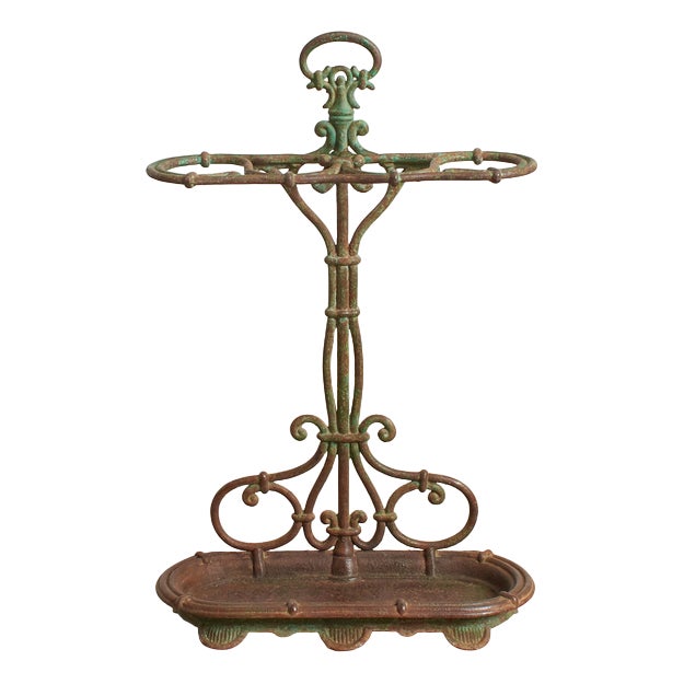 Antique Victorian Cast Iron Umbrella Stand For Sale