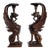 19th Century Rare Monumental Pair of Hand-Carved Griffin Pedestal Stands in Dark Wood For Sale