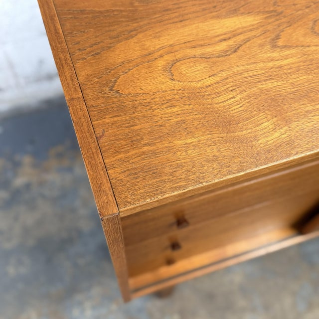 Danish Modern Teak Low Sideboard With 4 Drawers and Sliding Door, Circa 1960s For Sale - Image 10 of 10
